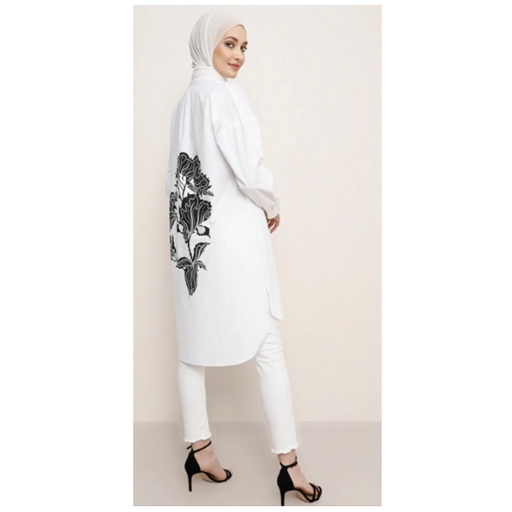 Refka Beyaz Düğmeli White Tunik long sleeve 8